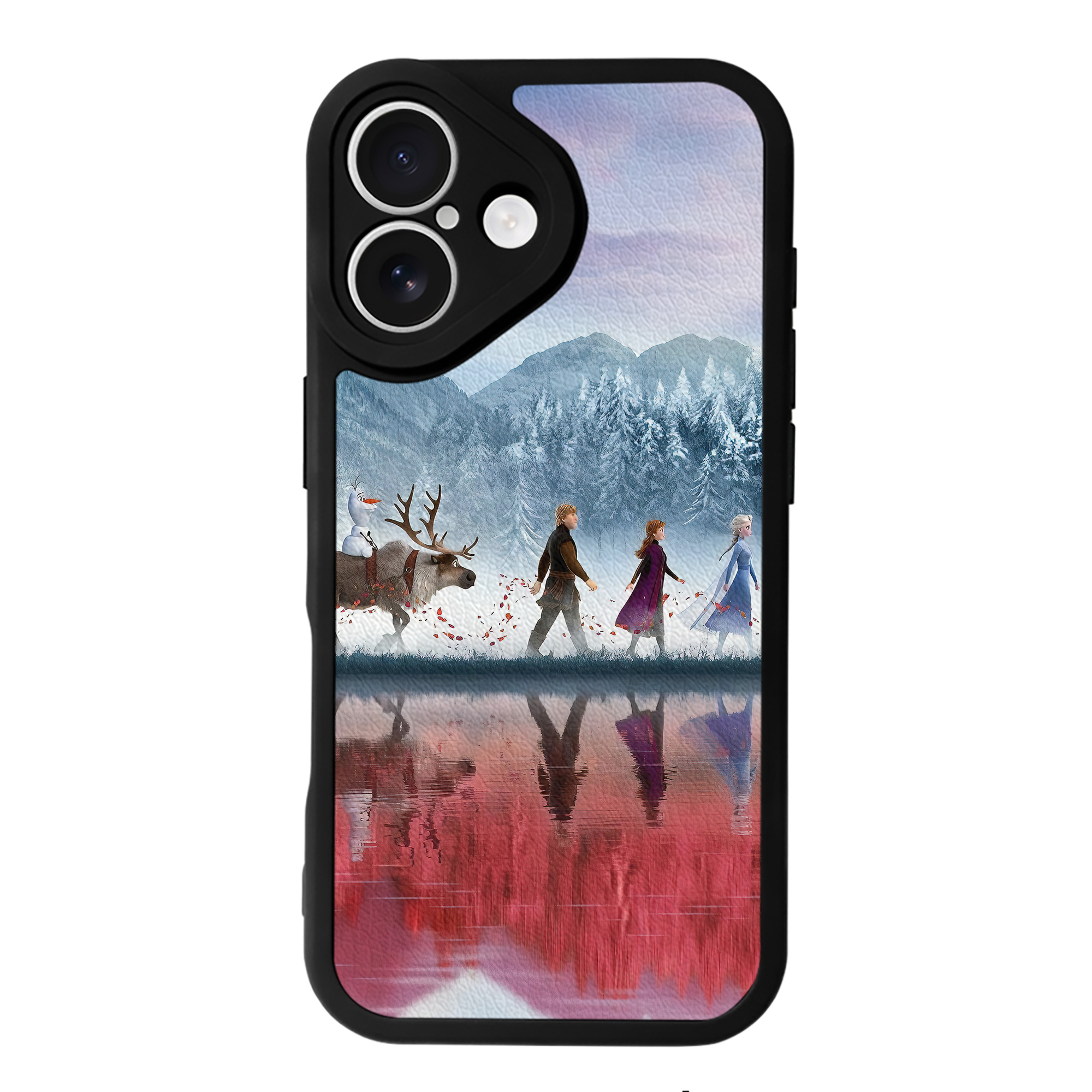 （画像用） アナと雪の女王 アンナ エルサ Frozen Anna Elsa 【iPhone 16シリーズ対応】シリコンスマホケース（レザー調） 材質：シリコン
